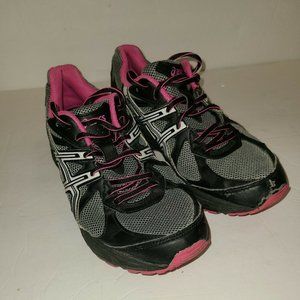 Asics GLS Running Shoes Women's Size 9 Black Grey Pink Athletic Shoes T28BQ